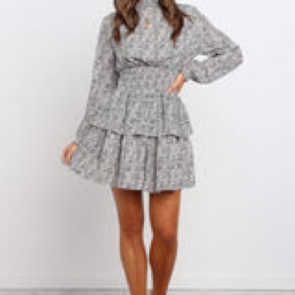 Petal & Pup Bristol Dress tiered black & white long sleeve